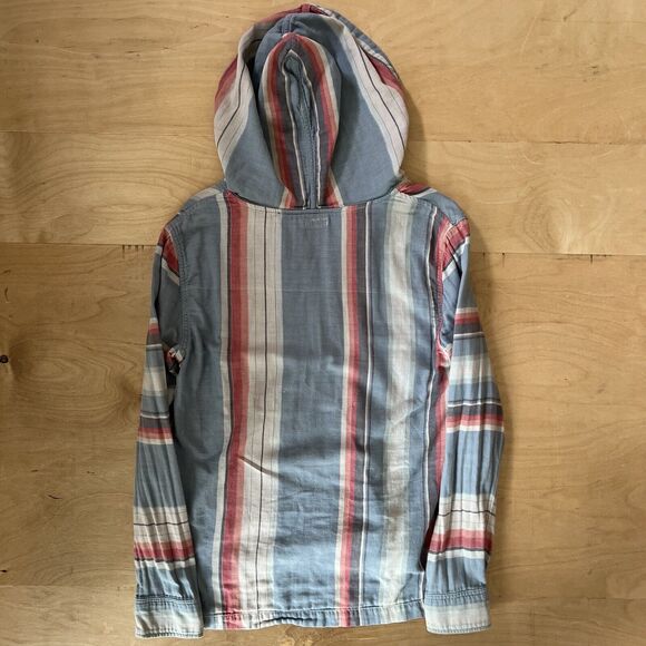 Faherty Baja Poncho Women's Small Multicolor Striped Hooded Pullover - Picture 7 of 8